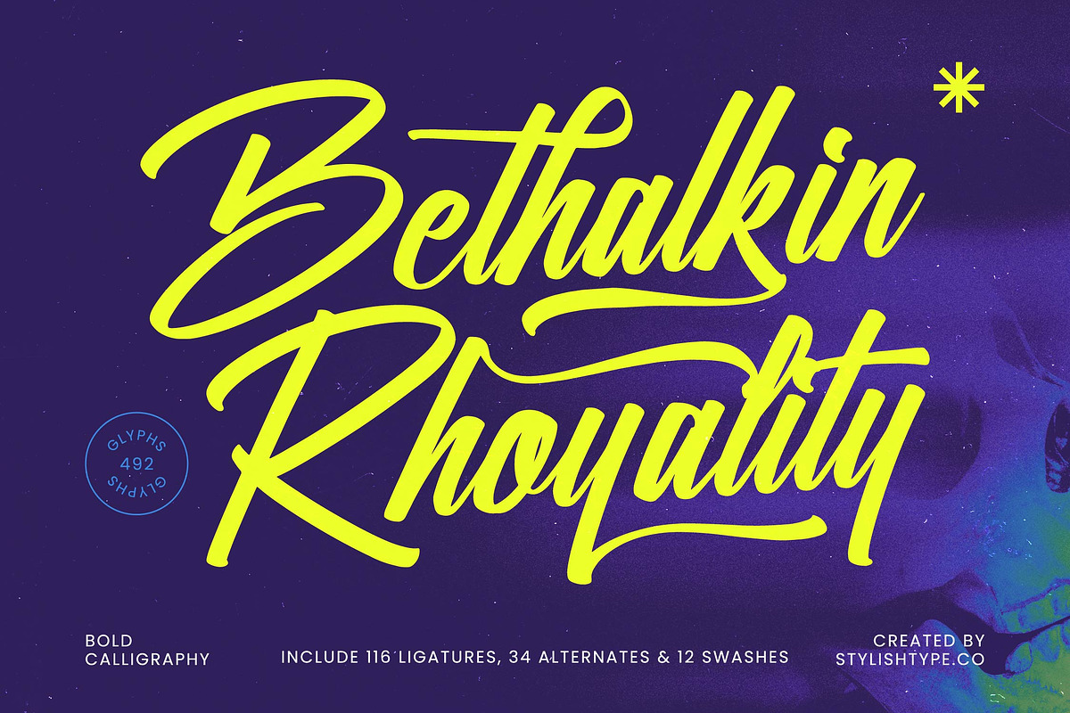 Bethalkin Rhoyality Bold Calligraphy, a Script Font by stylishtype.co (Photo 1 of 20)