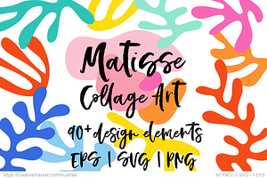 Matisse style collage art, vector