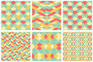 Pastel Geometric Retro Patterns