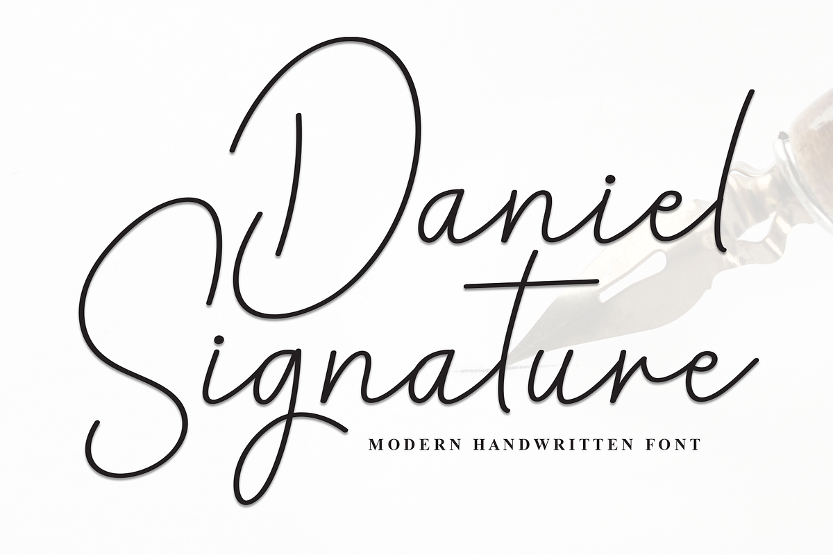 Daniel Signature | Script Font, a Handwritten Font by Scratchones (Photo 1 of 8)