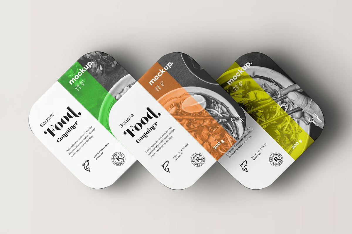 Square Food Container Mock-up, a Packaging Mockup by zippypixelstudio (Photo 14 of 14)