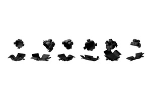 Set of black 3d gift boxes and bows, an Object Illustration by Abscent