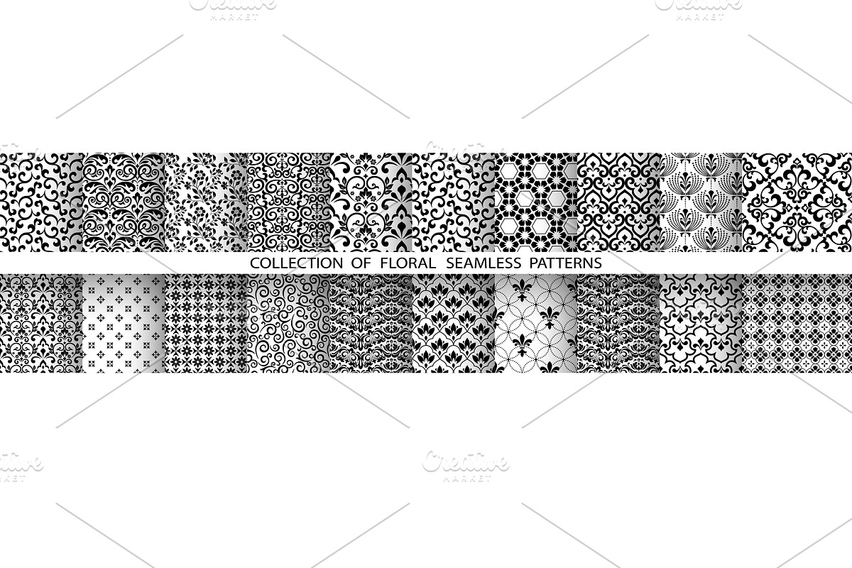 Geometric floral set of patterns., a Pattern Graphic by RODINA (Photo 1 of 3)