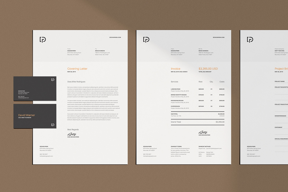 Invoice | Estimate | Business Card, a Stationery Template by AyshaCanvas (Photo 1 of 7)