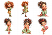 Quirky Love Girl Clipart, an Illustration by Daily.Designs (Thumbnail 4 of 5)