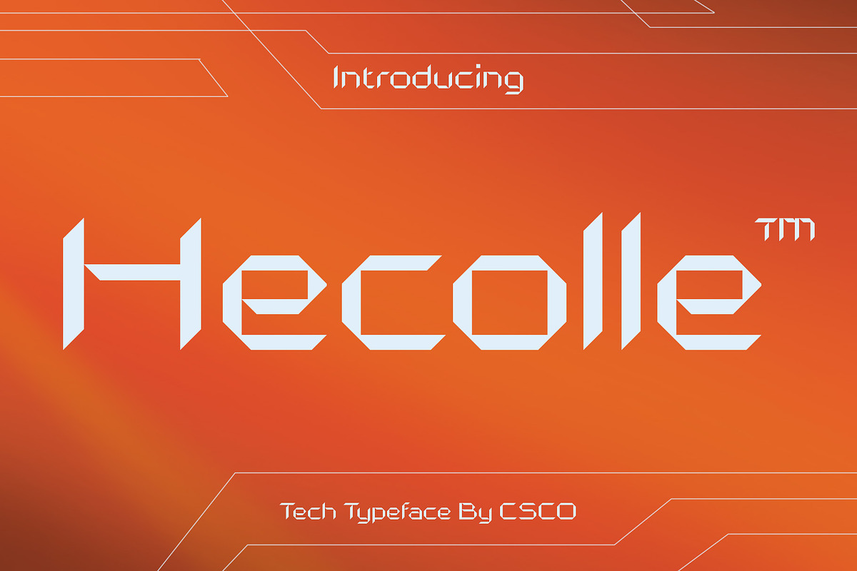 Hecolle – Techno Typeface, a Sans Serif Font by Craft Supply Co. (Photo 1 of 8)