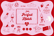 Perfect Match hand drawn doodle set, a Seasonal Illustration by yabluko_draws (Thumbnail 1 of 6)