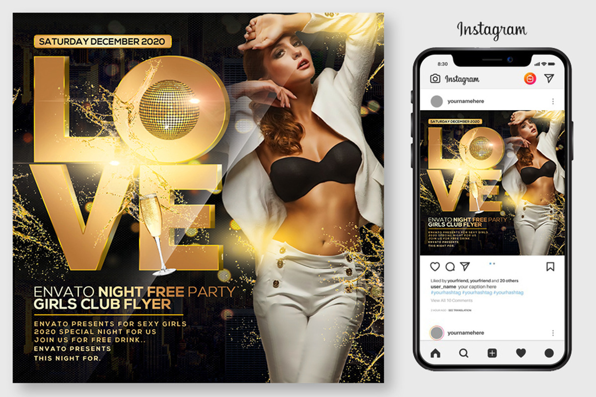 100 Night Club Party Flyers Bundle, a Flyer Template by graphicforest (Photo 57 of 72)