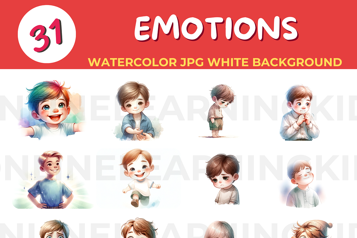 EMOTIONS watercolor JPG white backgr, a Person Illustration by John_Walker (Photo 2 of 2)
