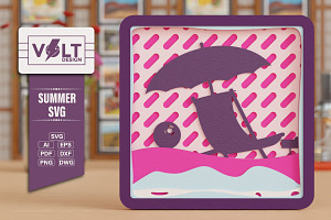 Summer SVG Beach 3D SVG Craft Design
