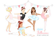 Ballerinas Ballet Dancing Clipart, a Decorative Illustration by Magic Story Studio (Thumbnail 1 of 3)