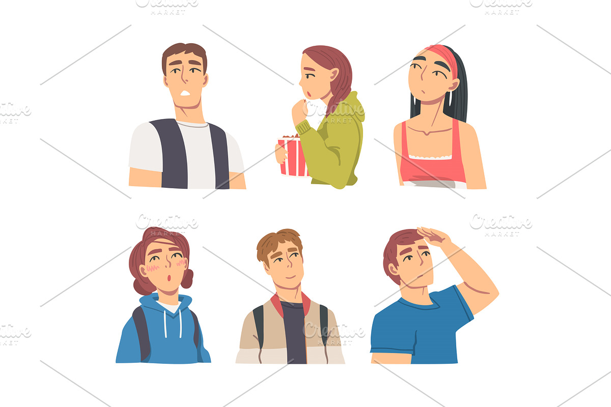 Man and Woman Looking and Focusing, a Person Illustration by TopVectors