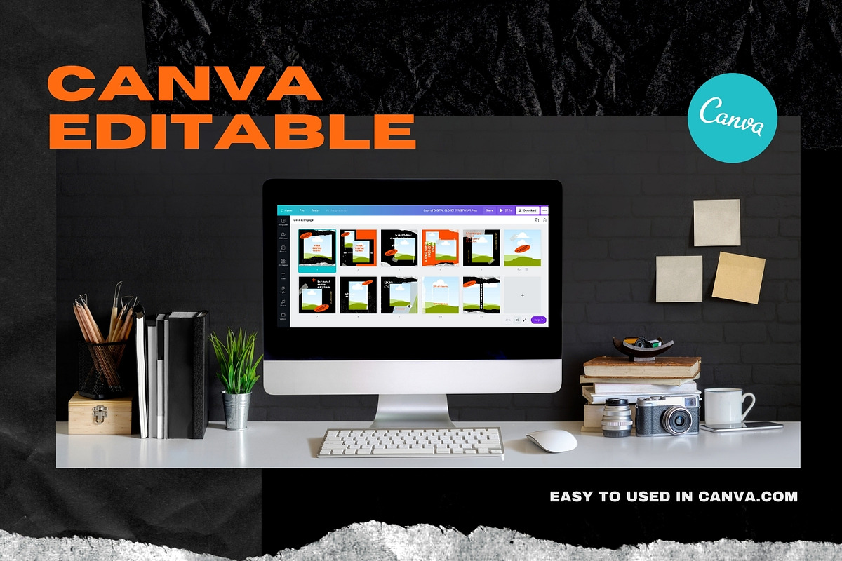 Digital Closet-PS & CANVA Instagram, a Social Media Template by Dirtytemp Studio (Photo 2 of 6)