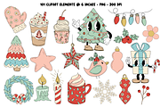 Groovy Retro Christmas Clipart Set, a Graphic by Murphy & Frank (Thumbnail 5 of 10)
