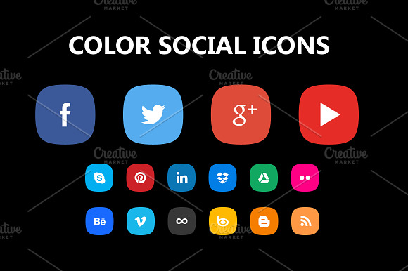 Color Psd Social Icons