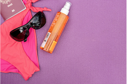 Top view of summer accessories on, a Business Photo by Beautiful things