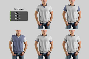 6 Mockups Polo Shirt