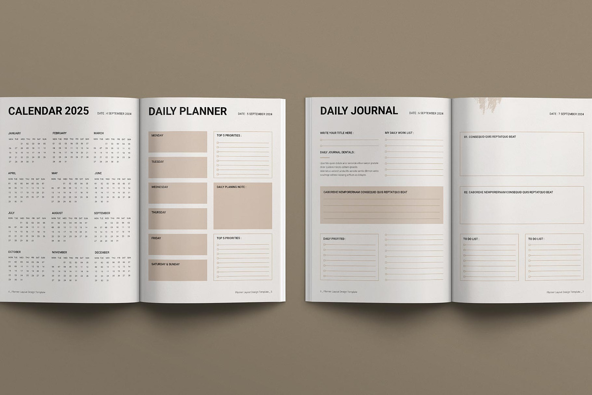 Planner Layout Design Template, a Brochure Template by E-Type