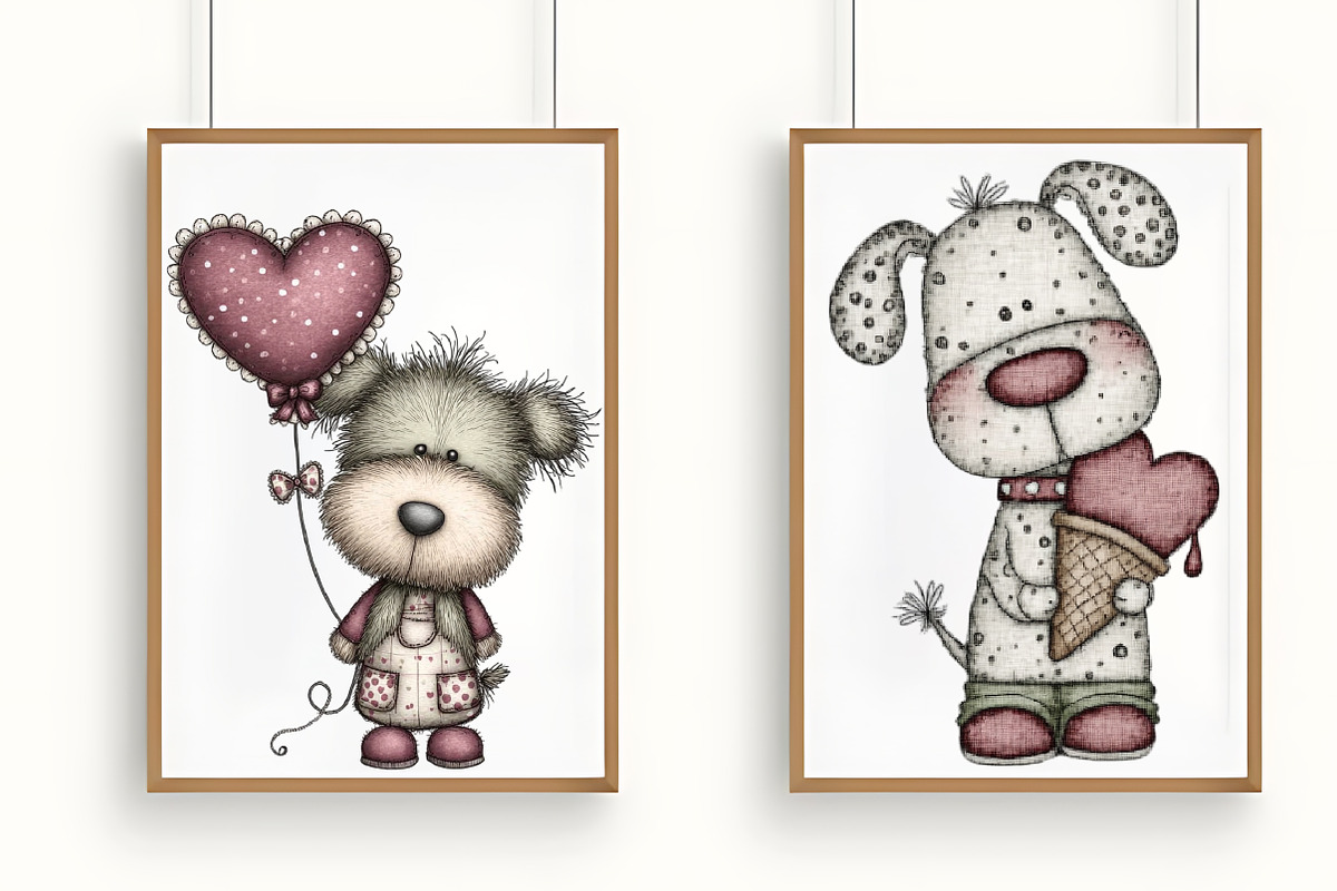 Whimsical Valentine Funny Dog PNG, an Illustration by RobertsArt (Photo 6 of 7)