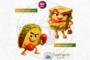 Funny Junk Food Character Cliparts, a Food Illustration by ThatsDesignArt (Thumbnail 4 of 11)