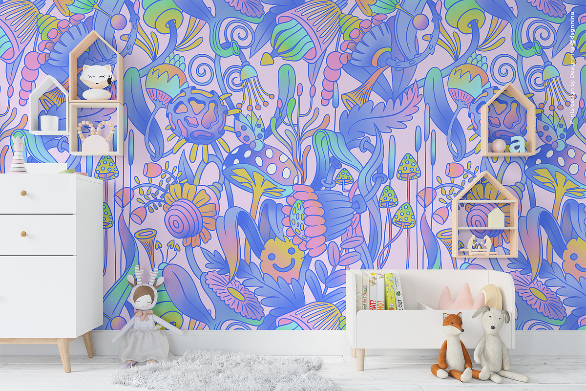 Cosmic Flora seamless pattern, a Pattern Graphic by Designnina Shop (Photo 9 of 11)
