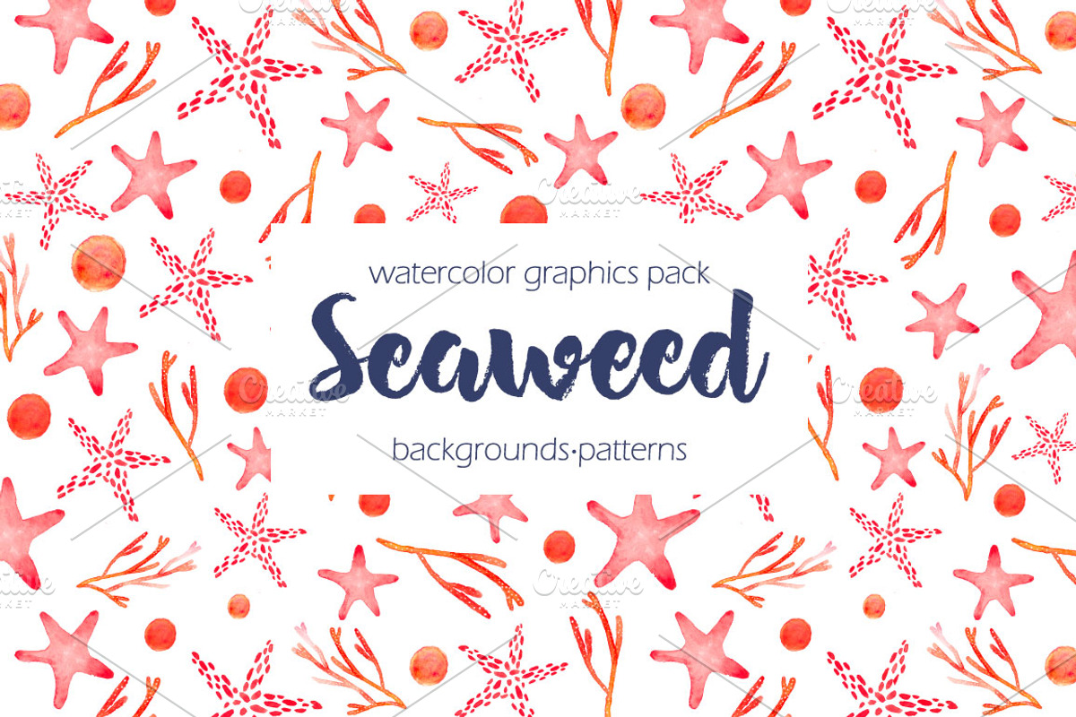 Seaweed watercolor collection, a Pattern Graphic by Katya_lu (Photo 1 of 10)