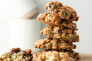 Homemade oatmeal cookies with cranbe, a Food & Drink Photo by Edalin's Store