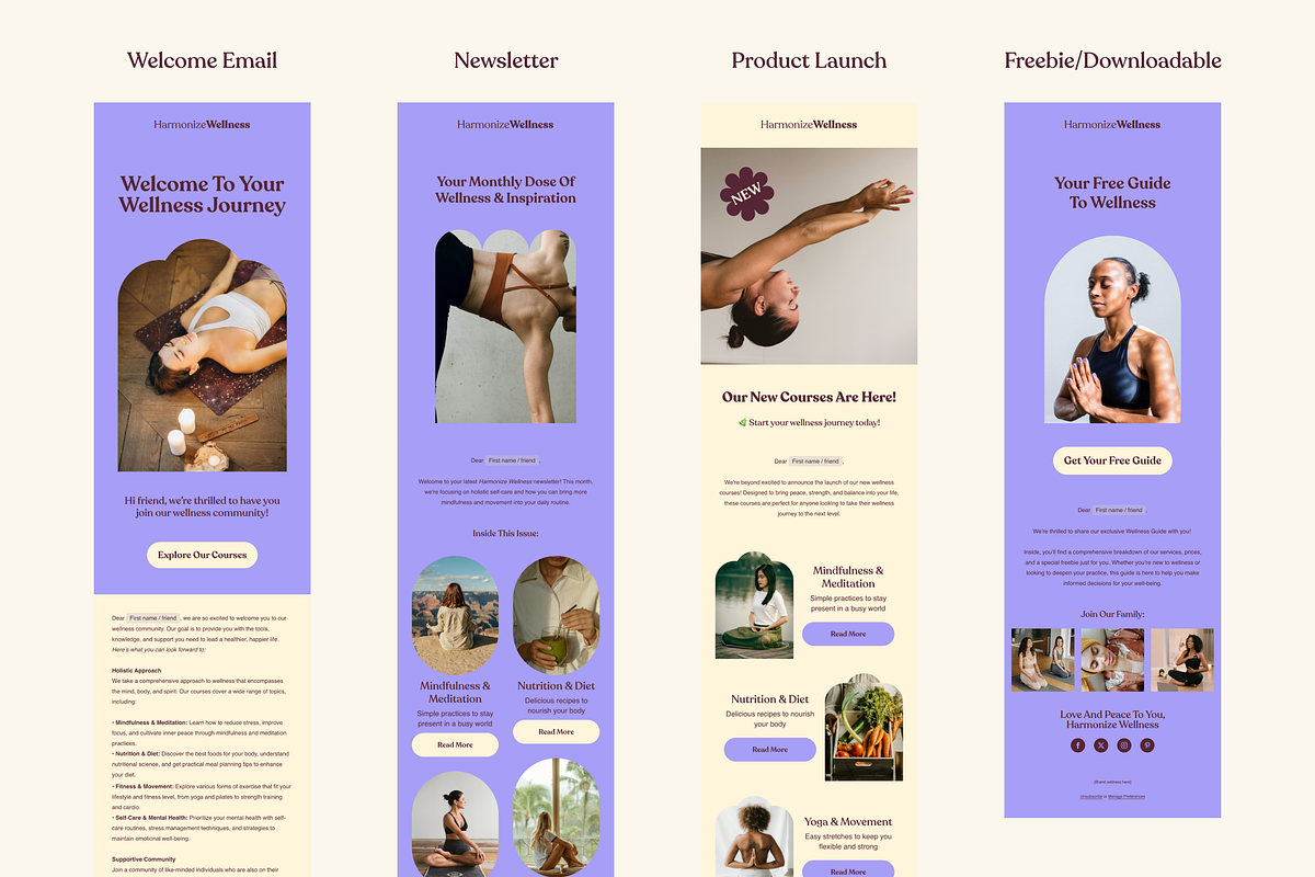 Flodesk Wellness Email Templates, an Email Template by Luna Studio (Photo 3 of 6)
