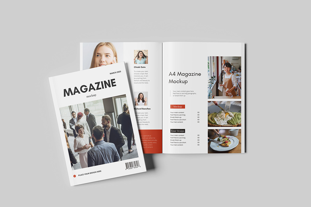 Realistic Magazine Mockup, a Books & Magazine Mockup by bimockup (Photo 5 of 6)