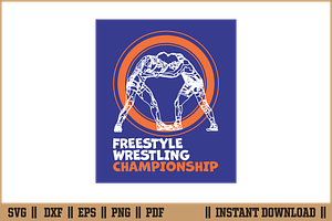 Freestyle Wrestling Championship svg, a Sport Illustration by Handy Arts Studio