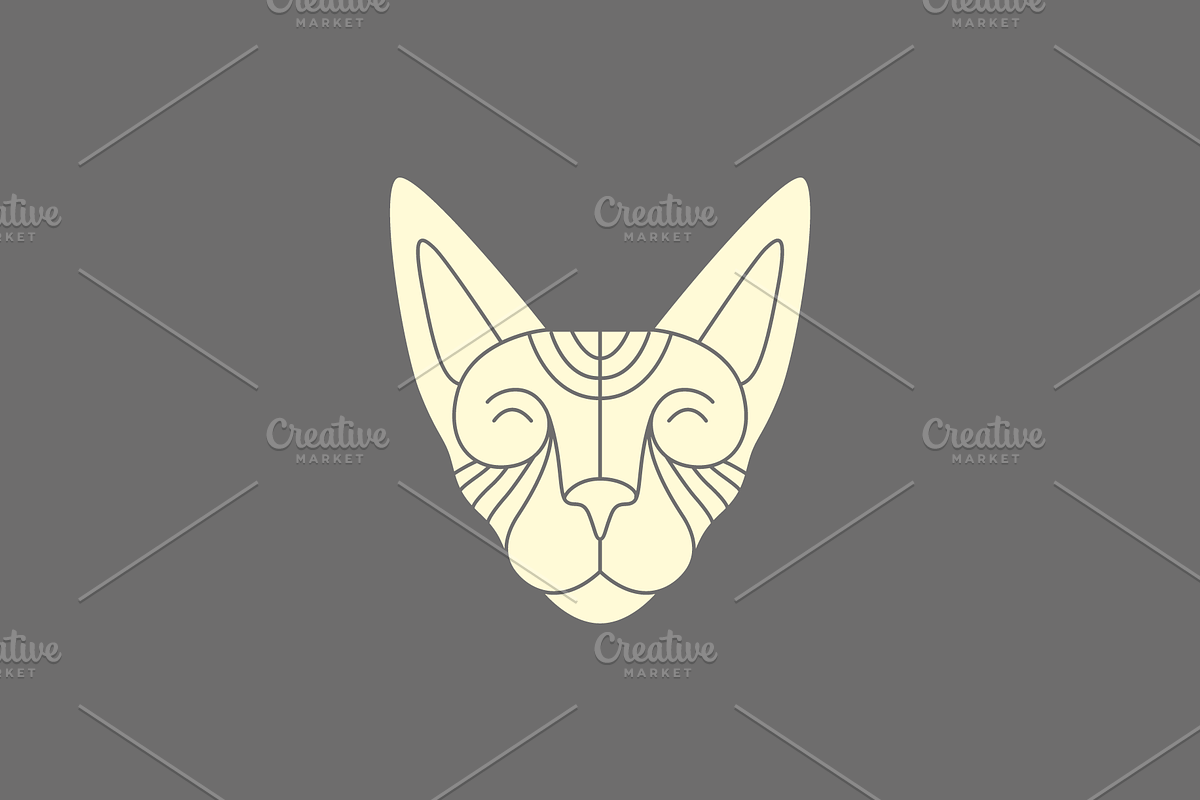egypt cat face head line logo design, a Branding & Logo Template by devastd