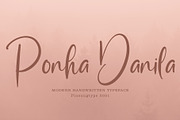 Ponha Danila, a Script Font by pineungtype (Thumbnail 1 of 9)