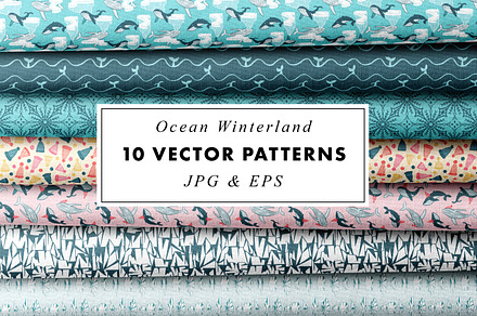 Ocean Winterland 10 Vector Patterns