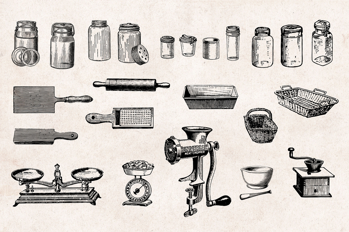 Kitchen Tools Engravings, an Object Graphic by Graphic Goods (Photo 6 of 6)