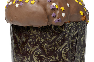 A traditional Easter sweet bread, topped with chocolate glaze an, a Food & Drink Photo by ndanko