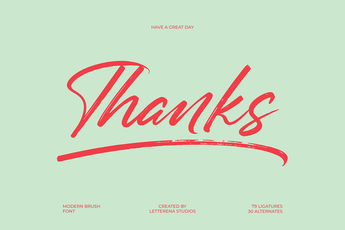 Gently Milarea Modern Brush Font, a Script Font by Letterena Studios Script (Photo 19 of 20)