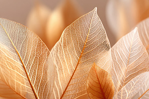 Delicate translucent leaves in warm tones, a Background Photo by AlyaAnd