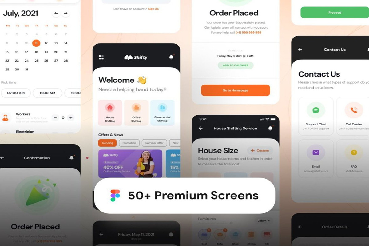 Shifty - Home Service App UI Kit, an UI Kit Template by Lumina_ui_ux202 (Photo 3 of 8)