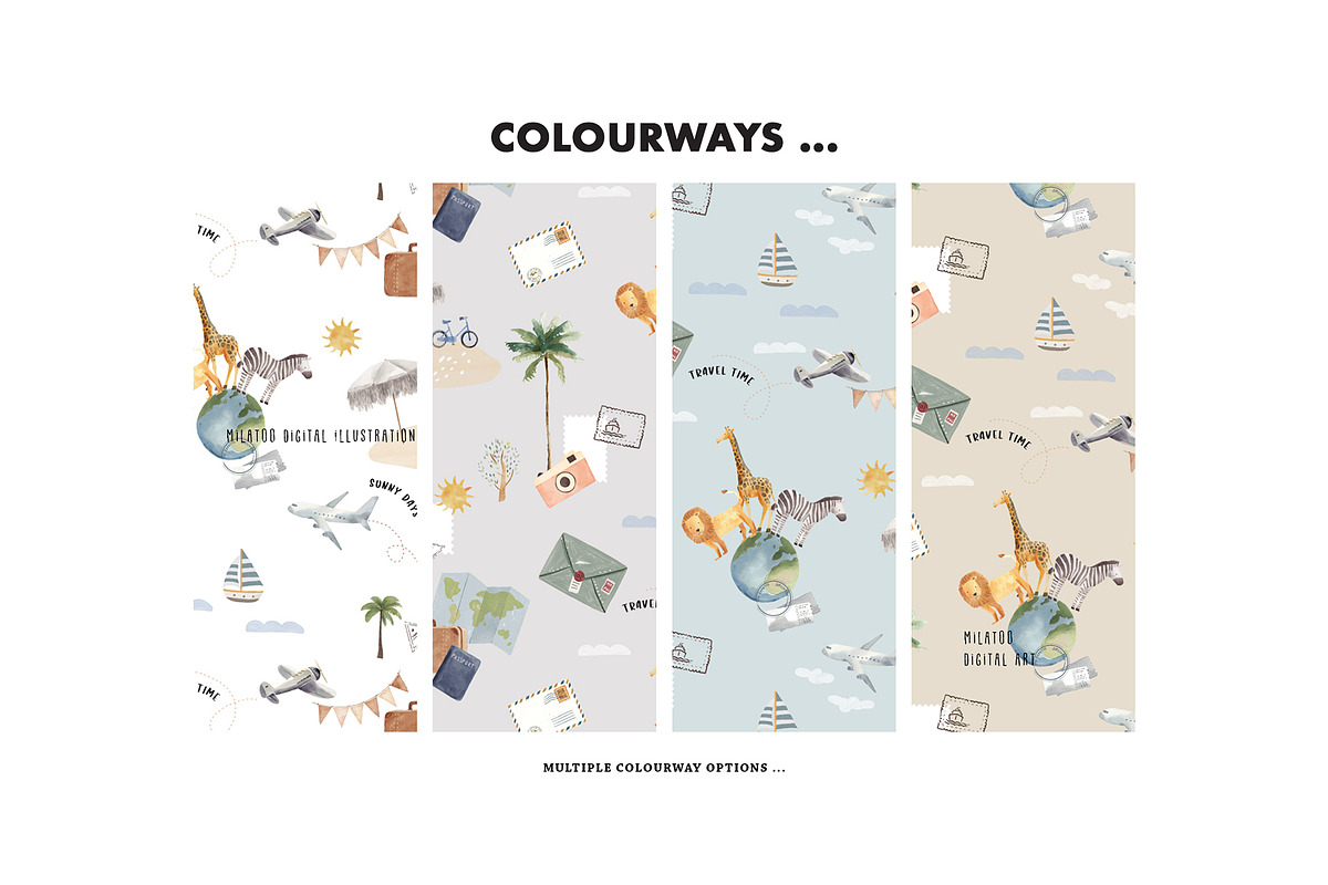 travel itinerary Vacation pattern, a Pattern Graphic by Milatoo (Photo 3 of 4)