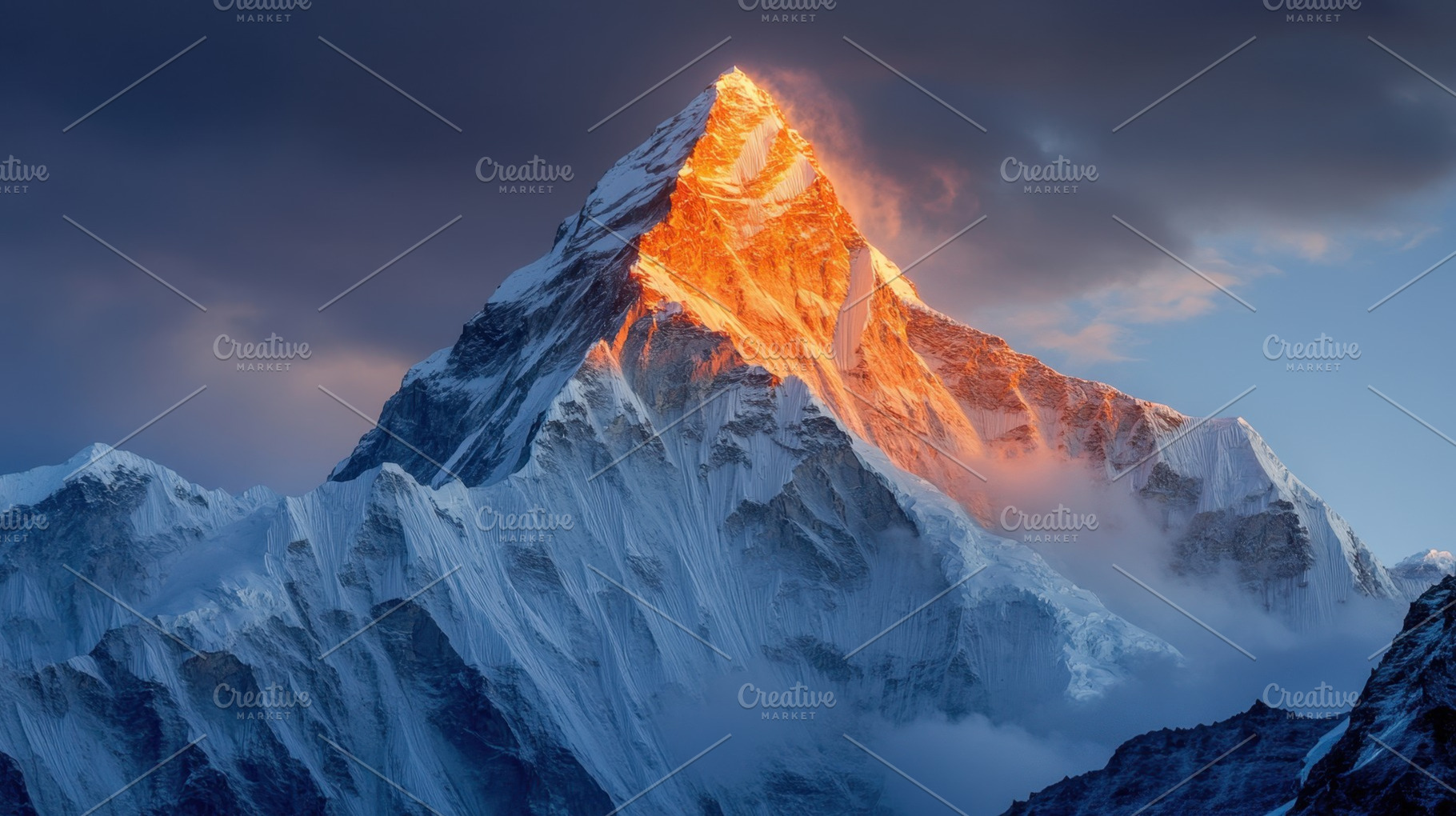Majestic peak illuminated at sunset, a Photo by Beautiful things
