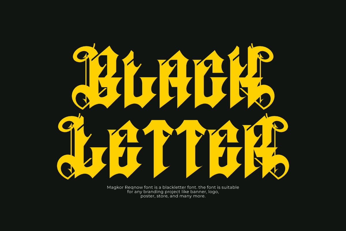 Magkor Reqnow - Medieval Font, a Blackletter Font by QR Design Studio (Photo 2 of 8)