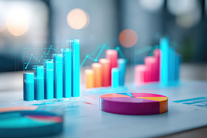 Futuristic data chart on digital display, a Business Photo by AlyaAnd