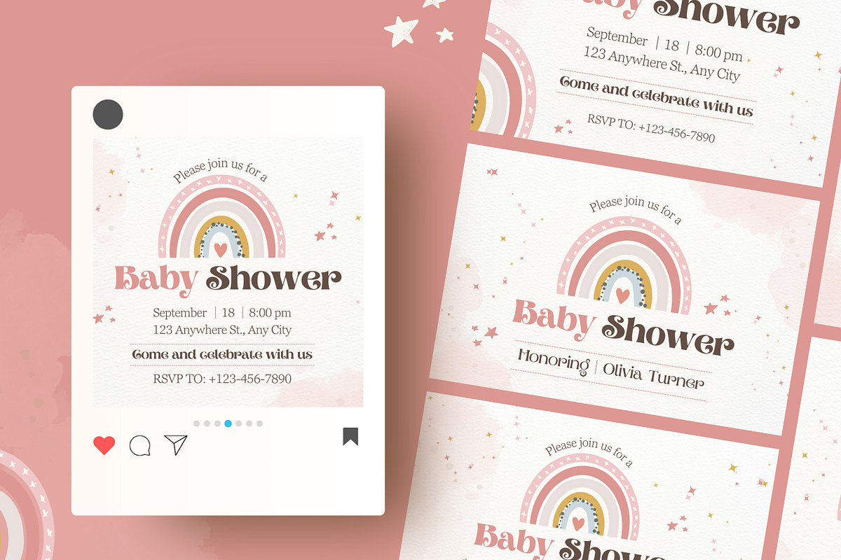 Baby Shower Canva Invitation, a Design Template by TemplateCastleStore (Photo 2 of 6)