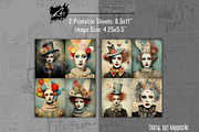 Whimsical Clown Junk Journal Pages, a Person Illustration by Digital Art Mahdiseño (Thumbnail 5 of 10)
