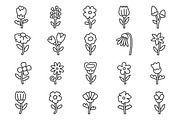 Flowers Outline Icon Pack, an Outline Icon by Tekuni (Thumbnail 2 of 12)