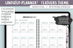 Undated Minimalistic Digital Planner, a Stationery Template by Brenda Avila Designs