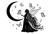 Fairy Moon Butterfly Silhouette, an Object Illustration by Gaye Art (Thumbnail 4 of 31)