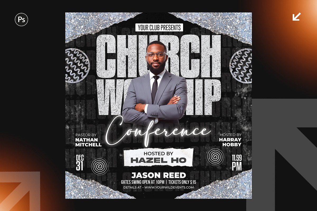 6 Church Flyer Design Bundle, a Flyer Template by Shajib Shikder (Photo 2 of 7)
