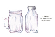 Detox Time. Watercolor Detox Bottle, an Illustration by Olga Olmix (Thumbnail 3 of 6)