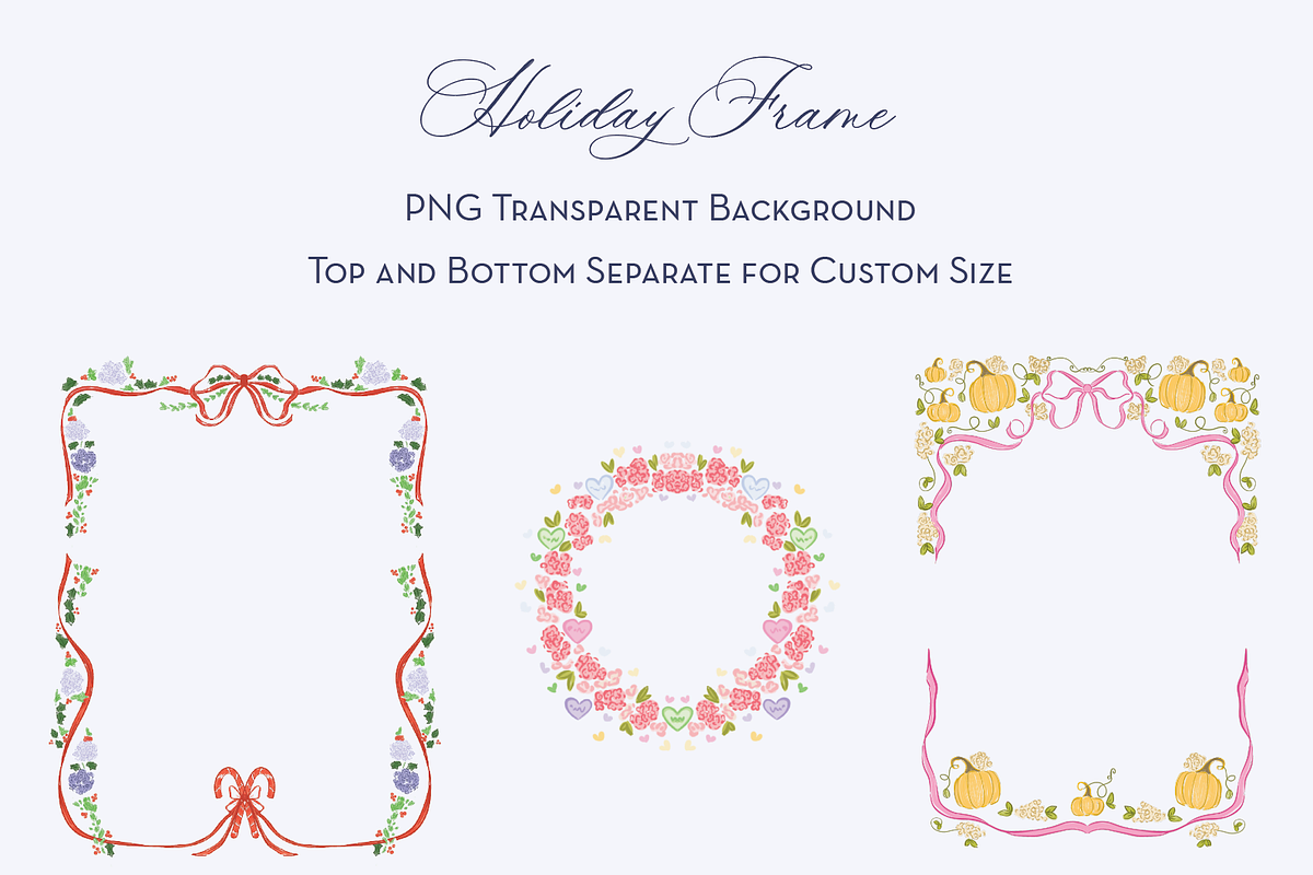 Hand Drawn Holiday Frames, an Object Graphic by SarahOMaryDesigns